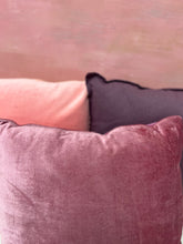 Pink Velvet Cushion with Piping 50x50cm